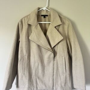 Banana Republic Tan Trench Coat Asymmetrical Design